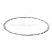 Ожерелье из серого рисообразного речного жемчуга 4-4,5 мм. Артикул 8675