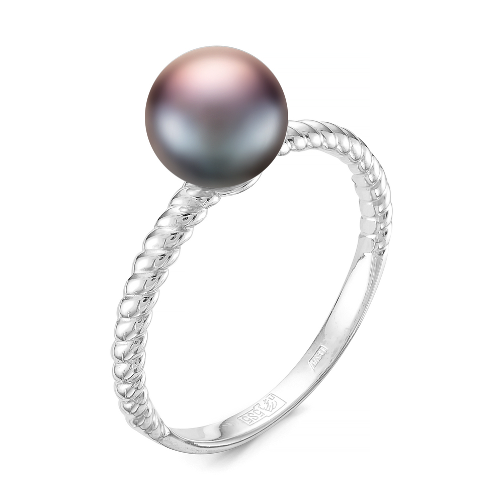 Кольцо тройное из серебра 925 пробы с жемчужинами "микс" 7-7,5 мм. Артикул 11813 Кольцо тройное из серебра 925 пробы с жемчужинами "микс" 7-7,5 мм. Артикул 11813