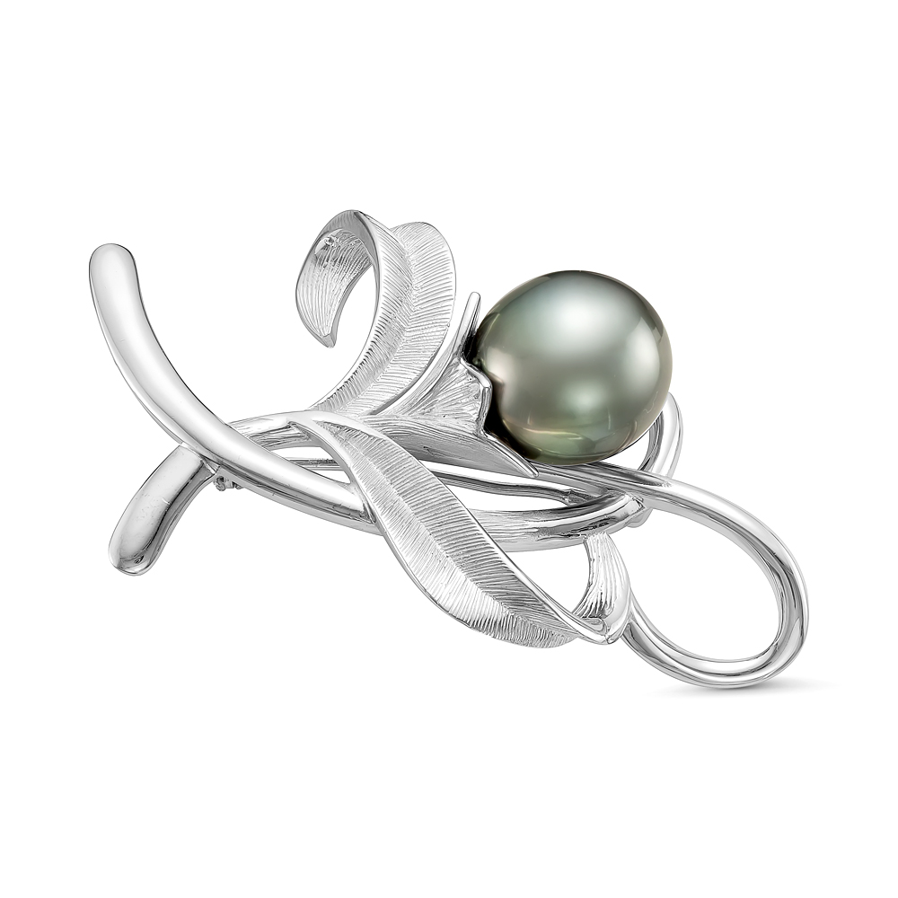 Брошь с Таитянской жемчужиной. Артикул 10751 Брошь с Таитянской жемчужиной. Артикул 10751
