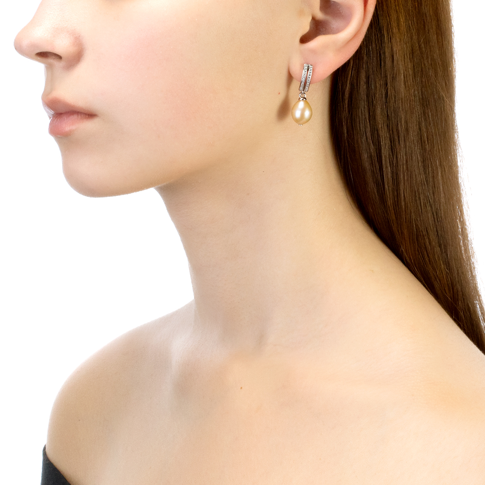 Серьги из серебра с розовыми жемчужинами 10-11 мм. Артикул 11516 Серьги из серебра с розовыми жемчужинами 10-11 мм. Артикул 11516