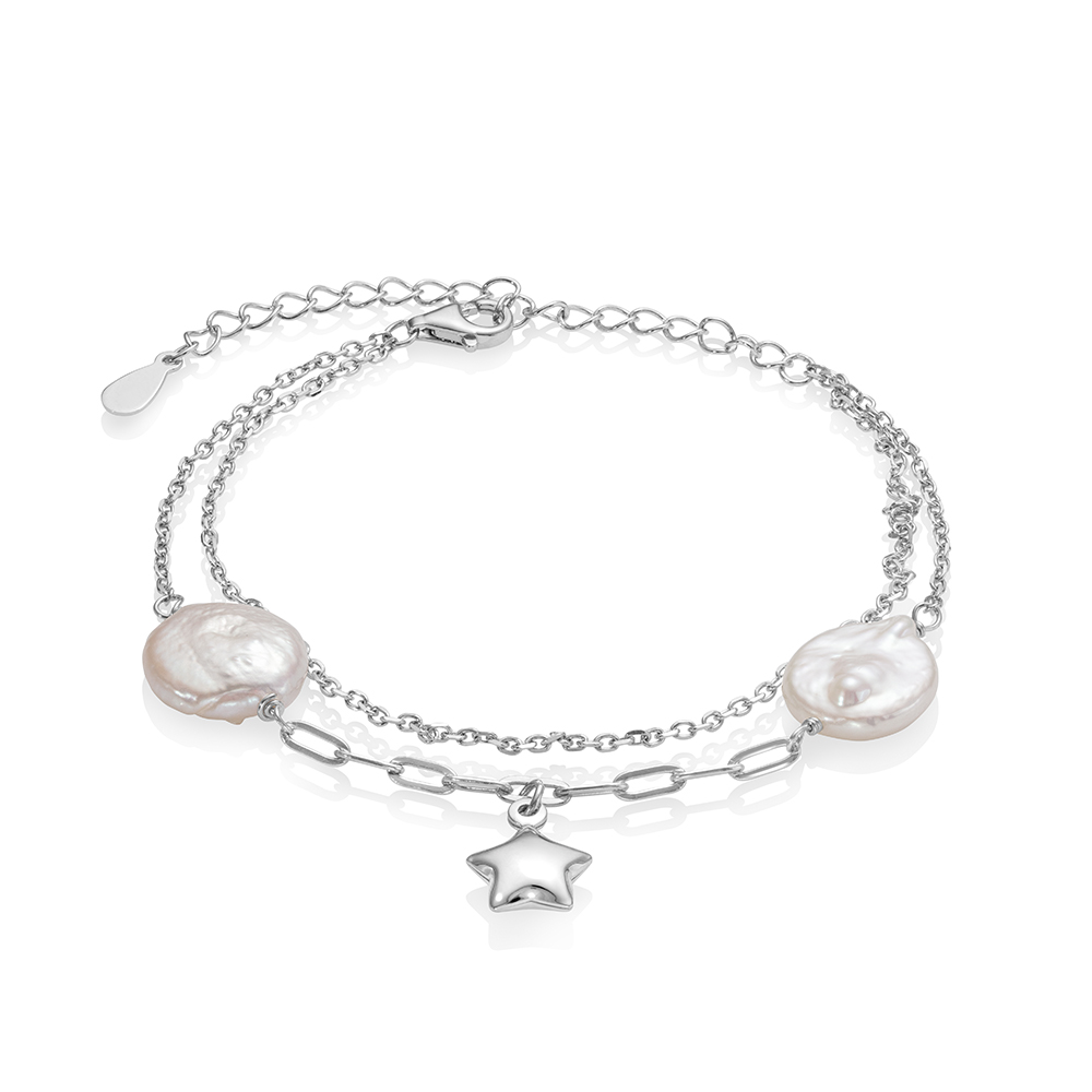 Браслет из серебра с белыми жемчужинами "Барокко" 11,5 мм. Качество жемчуга наивысшее ААА. Артикул 12832 Браслет из серебра с белыми жемчужинами "Барокко" 11,5 мм. Качество жемчуга наивысшее ААА. Артикул 12832