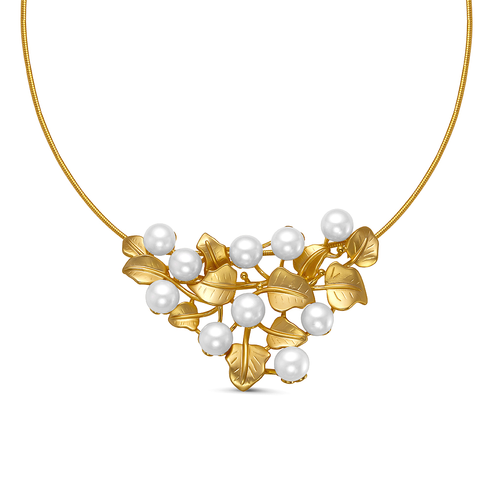 Колье из сплава, украшенное белыми речными жемчужинами 7,5-8 мм. Артикул 11187 Колье из сплава, украшенное белыми речными жемчужинами 7,5-8 мм. Артикул 11187