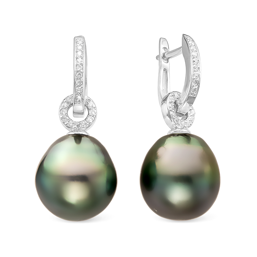 Серьги из серебра с Таитянскими жемчужинами 11-11,5 мм. Артикул 10713 Серьги из серебра с Таитянскими жемчужинами 11-11,5 мм. Артикул 10713