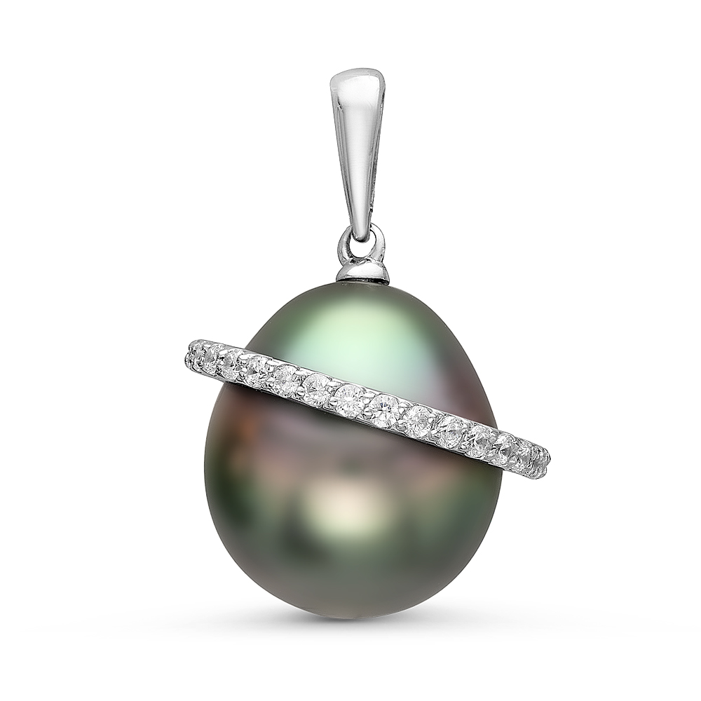 Кулон из серебра с черной Таитянской жемчужиной 12-12,5 мм. Артикул 10846 Кулон из серебра с черной Таитянской жемчужиной 12-12,5 мм. Артикул 10846